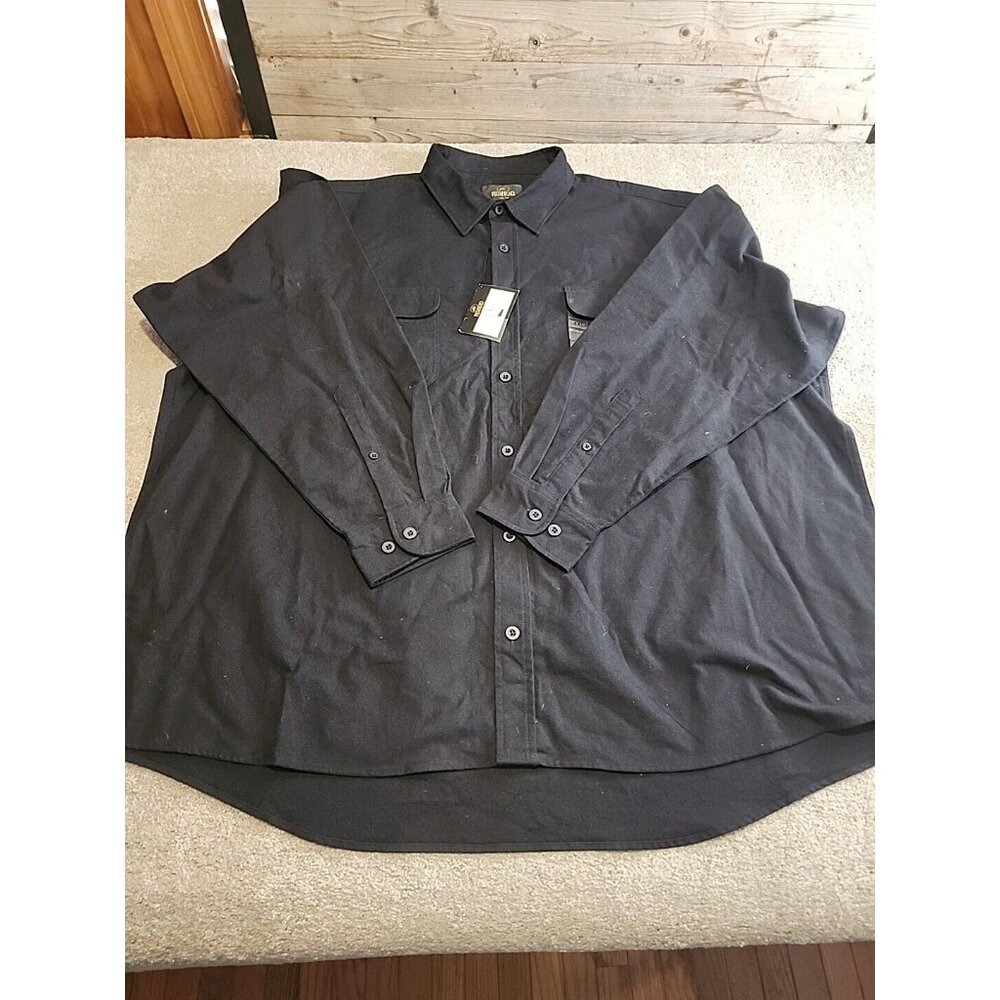 NWT RED HEAD Men's Black 4XL Long Sleeve Button Up Shirt 100% Cotton Mid Weight